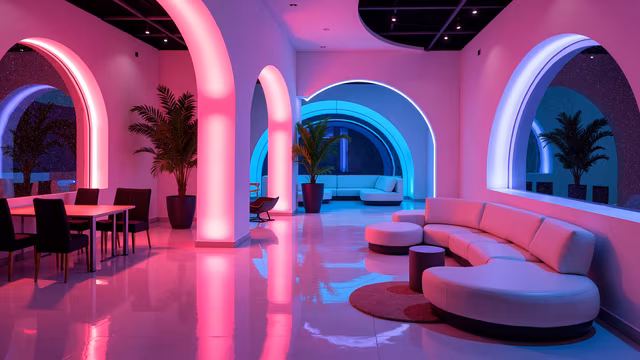 Futuristic Neon Lounge