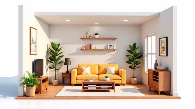 Modern Living Room Illustration