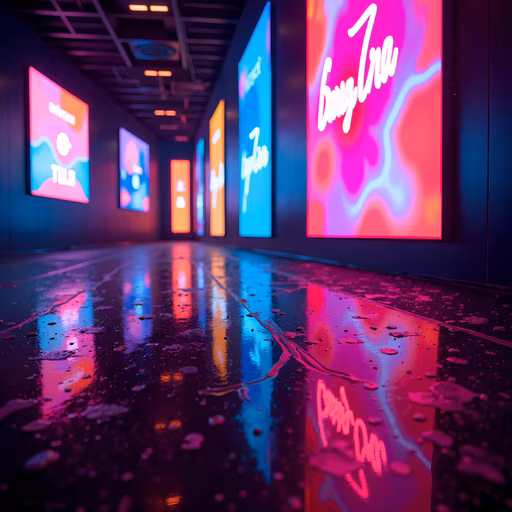 Neon Lights Reflection
