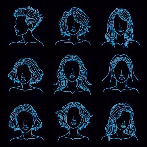 Neon Line Art Portraits