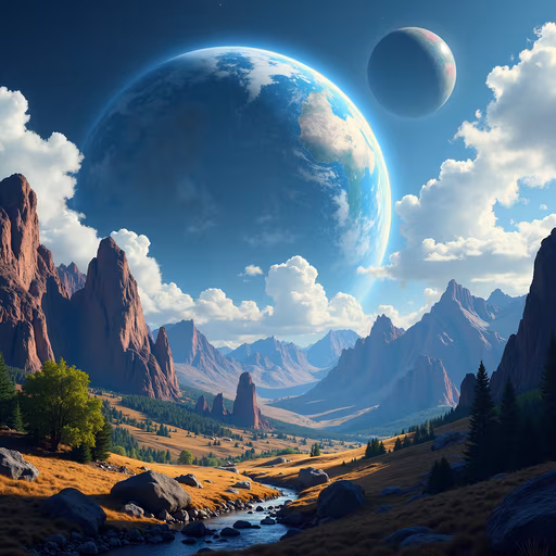 Planetary Landscape Illustration