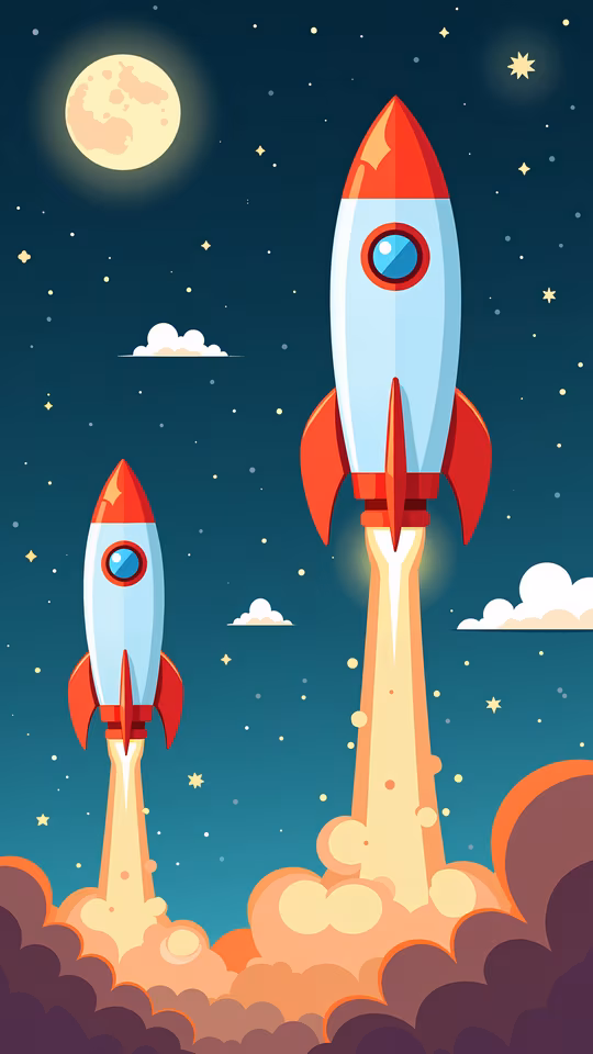 Space Rockets Illustration
