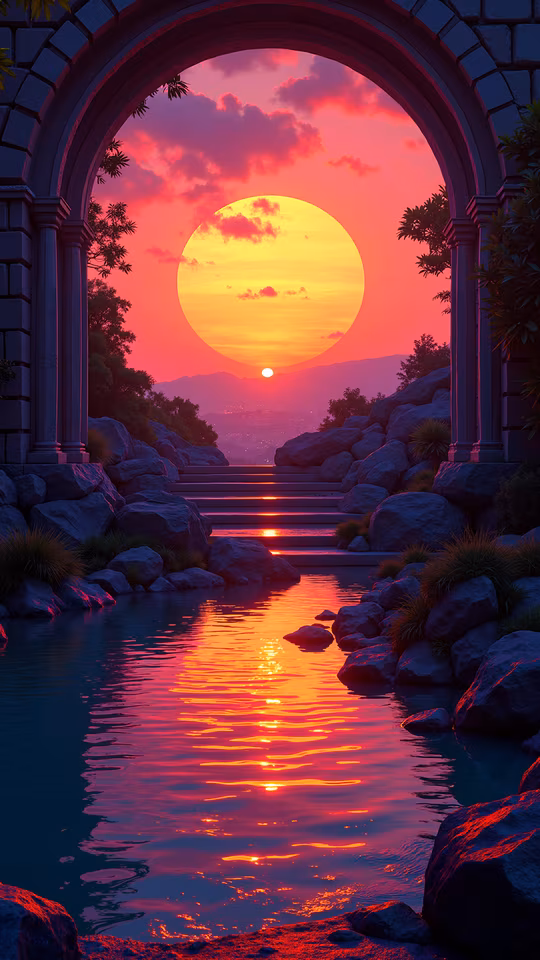 Sunset Through Archway
