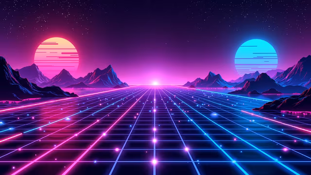 Synthwave Grid Horizon
