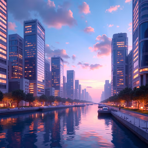 Urban Sunset Illustration