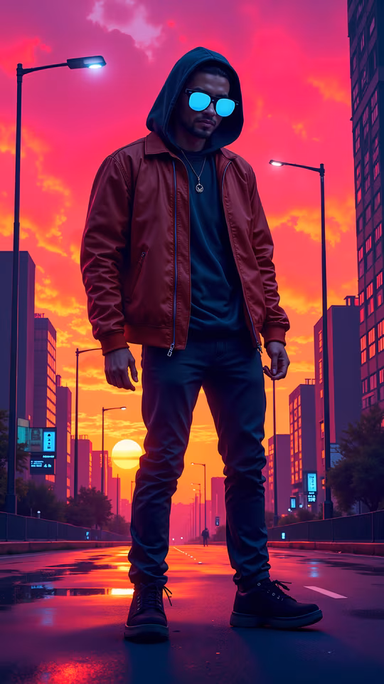 Urban Sunset Illustration