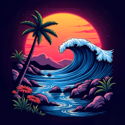 Vibrant Sunset Illustration