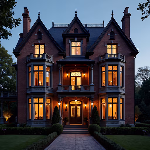 Victorian Mansion at Twilight
