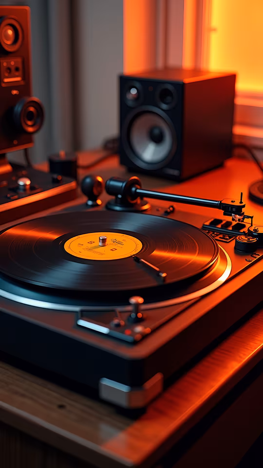 Vinyl Record Player Illustration