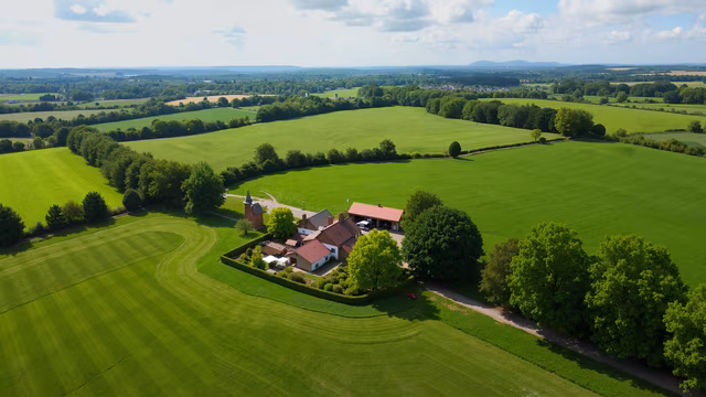 Aerial View of Serene Countryside
