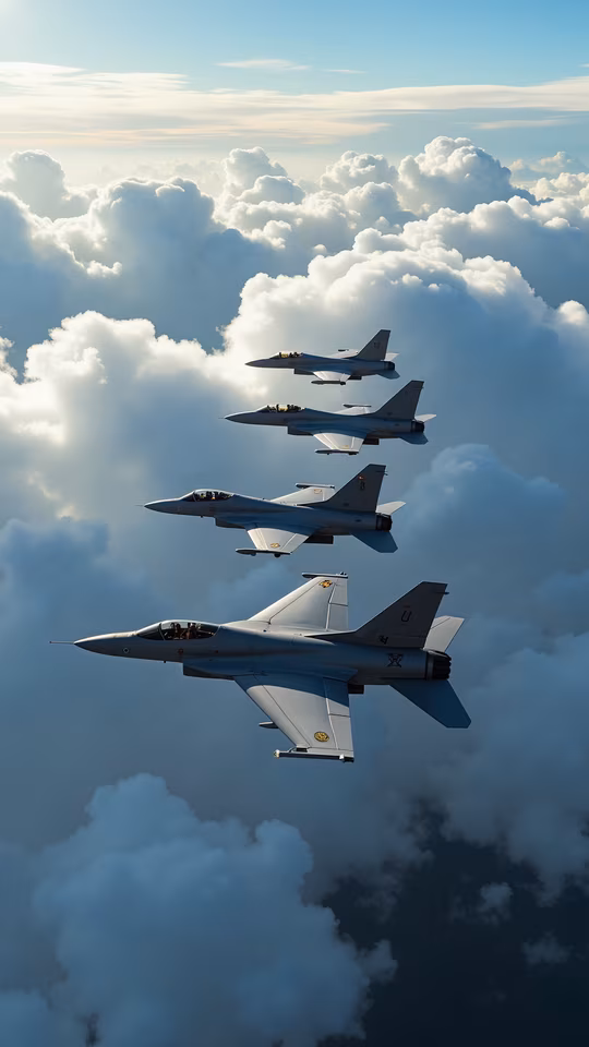 Four Fighter Jets in Formation
