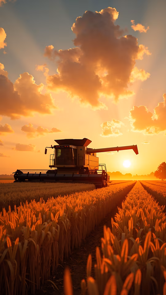 Harvesting at Sunset