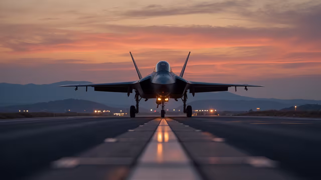 Military Aircraft at Sunset