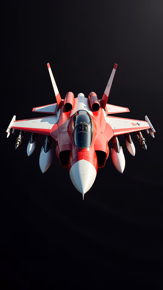 Red Fighter Jet Illustration
