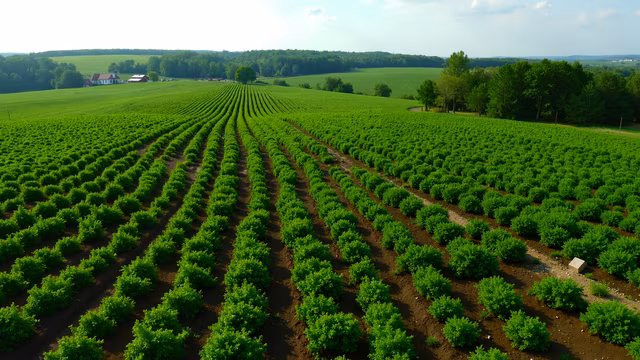 Aerial View of Green Fields