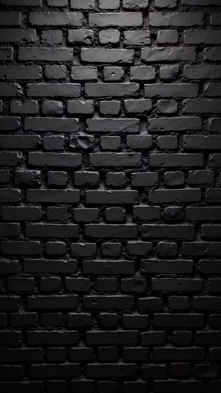 Close-up of a textured brick wall in black and white.