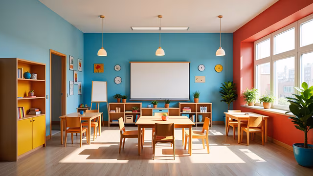 Brightly Colored Classroom