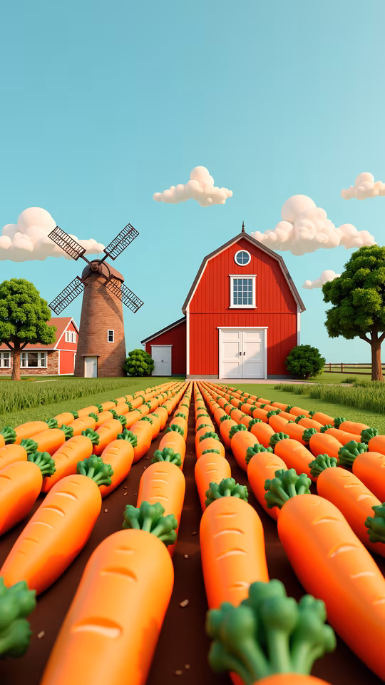 Carrot Field Illustration