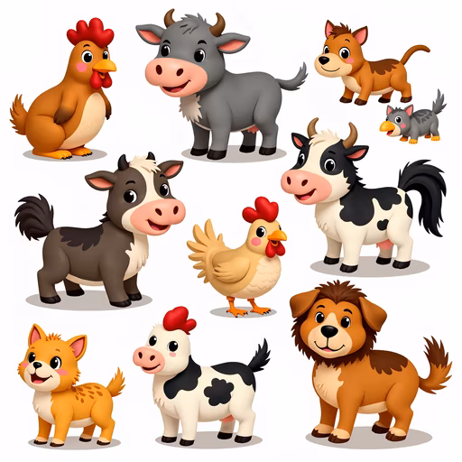 Cartoon Farm Animals