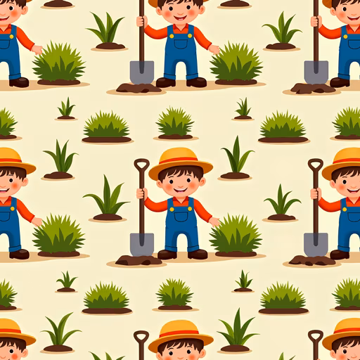 Children Gardening Illustration