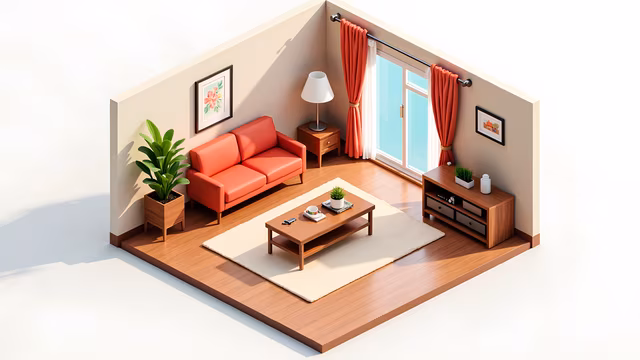 Cozy Living Room Illustration