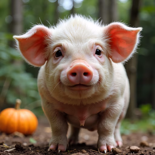Cute Piglet in Nature
