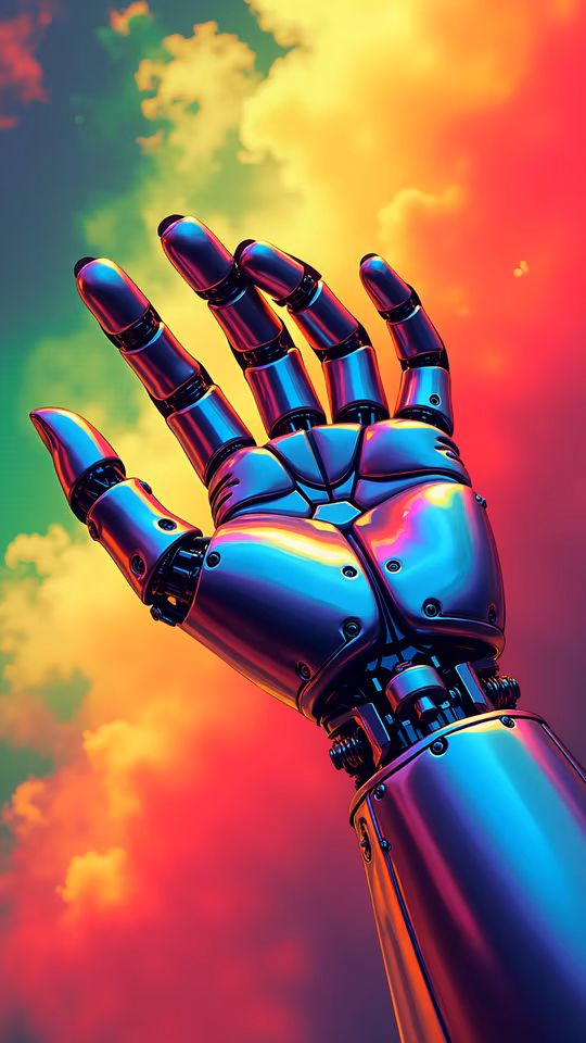 Cyborg Hand Futuristic Illustration