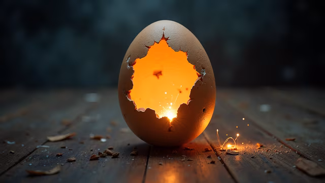 Egg with Bursting Light