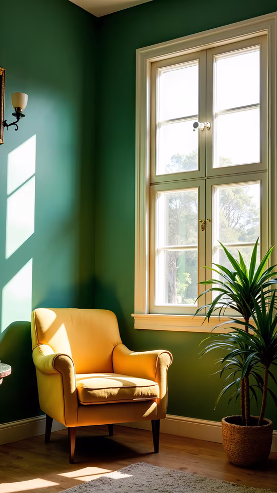 Green Room with Yellow Chair