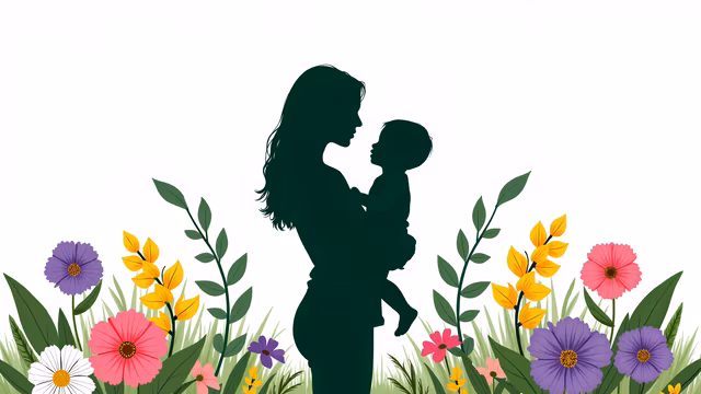 Mother and Child Silhouette