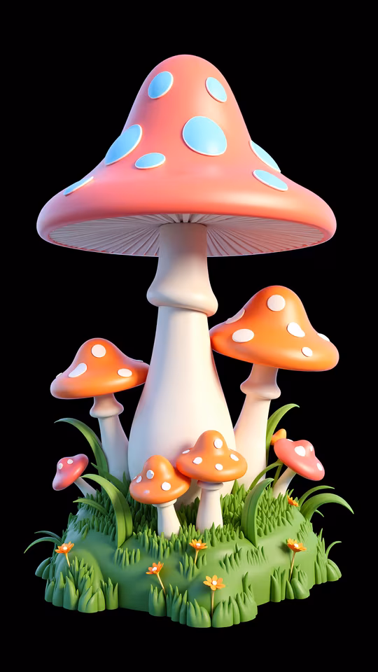 Mushroom Garden Illustration