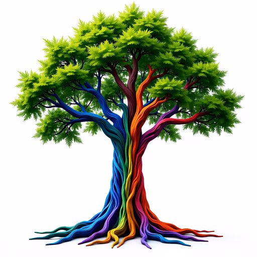 Rainbow Tree Illustration