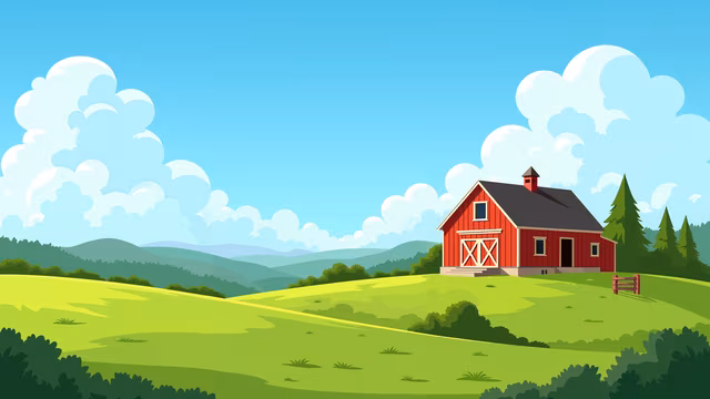 Red Barn Illustration