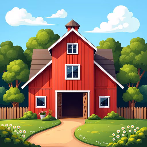 Red Barn Illustration