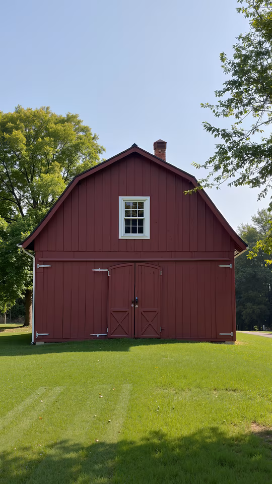 Red Barn in Pastoral Setting