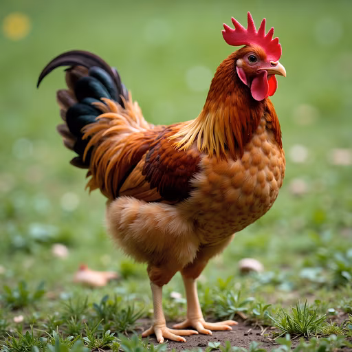 Rooster in Pastoral Setting