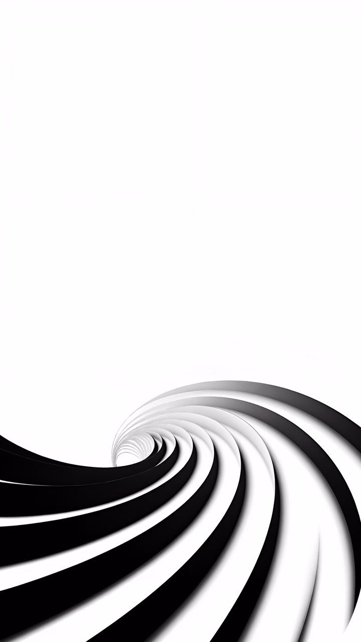 Spiral Illusion - Abstract Artwork with Black and White Stripes