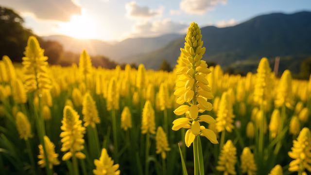 Sunlit Yellow Flowers