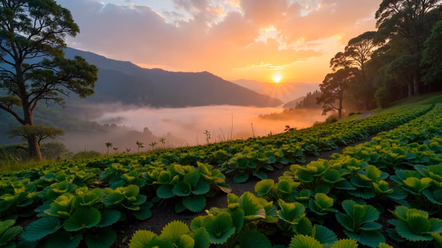 Sunrise over Misty Valley