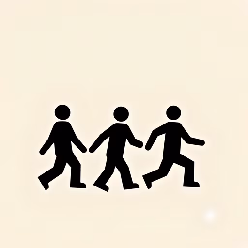 Three Friends Walking