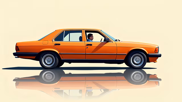 Vintage Orange Car Illustration
