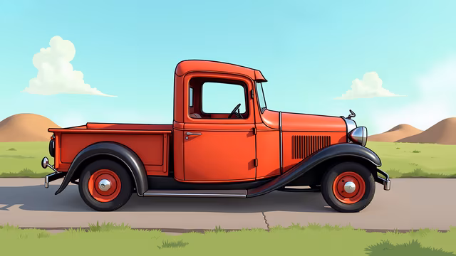 Vintage Pickup Truck Illustration