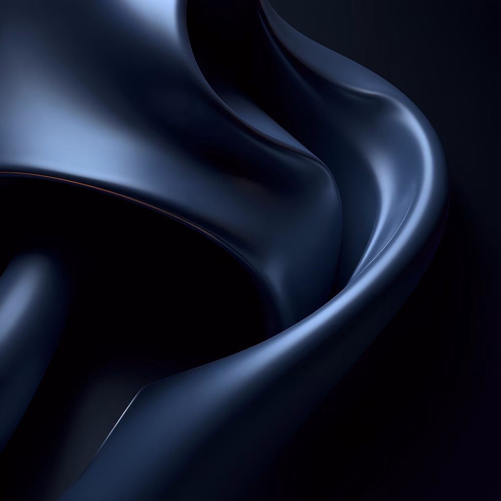 Abstract blue flowing lines on black background