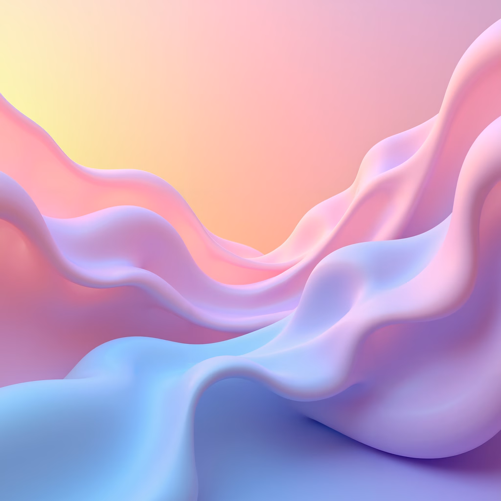 Soft pastel waves in a tranquil, dreamy illustration.