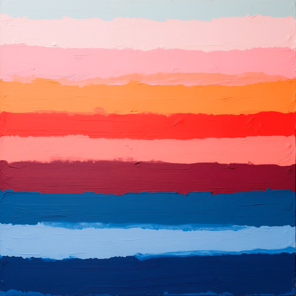 Bold abstract stripes in a vibrant color palette, modern and energetic.