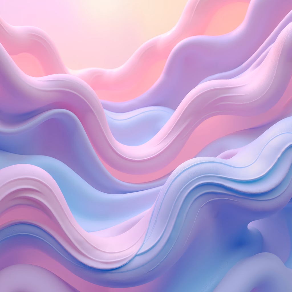 Soft pastel waves in a serene abstract illustration.