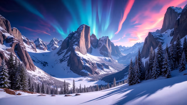 Aurora Borealis Landscape