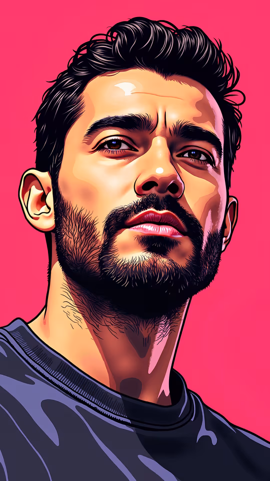 Bearded Man Illustration