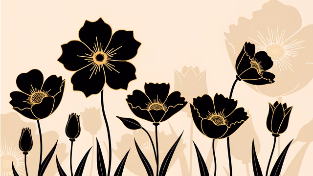 Black Flowers Illustration