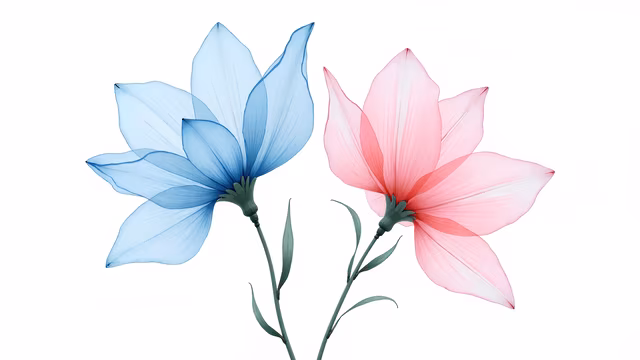 Blue and Pink Flowers